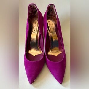Ted Baker Fuchsia Suede Pointed Toe Pumps